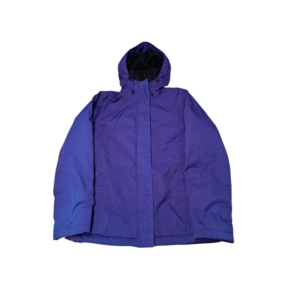 L.L.Bean Purple Fleece Lined‎ Hooded Jacket Waterproof Insulated Outerwear XS